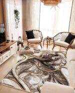 Luxury Modern Premium Quality Shiny Vibrant Colors Abstract Rug Contemporary 5x7... - Image 5