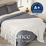 Boho Knitted Chenille Blanket with Tassels - Lightweight & Soft All-Season Throw... - Image 3