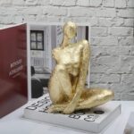 Gold Abstract Woman Statue, Modern Female Body Art Sculpture Home Decor, Resin D... - Image 6