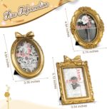 Vicenpal 3 Pcs Tiny Picture Ornate Frames 2.5 x 3.5 Inch Small Vintage Oval Pict... - Image 4