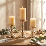 3 Sets Gold Pillar Candle Holders Metal Candle Holders for Pillar Candles, LED F... - Image 5