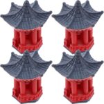 ABOOFAN 4pcs Zen Garden Accessories Miniature Pagoda Statues Six Corner Pavilion... - Image 5