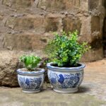 HakkaGirl Blue and White Planters, Succulent Pots Ceramic Plant Pots Indoor with... - Image 7