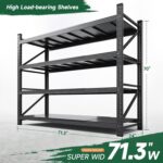 Letaya 71.3" W Metal Storage Shelves,5000LBS Heavy Duty Garage Shelving Units, 4... - Image 3