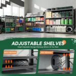 Letaya 71.3" W Metal Storage Shelves,5000LBS Heavy Duty Garage Shelving Units, 4... - Image 5