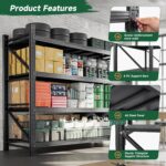 Letaya 71.3" W Metal Storage Shelves,5000LBS Heavy Duty Garage Shelving Units, 4... - Image 6