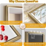 Brushed Gold Bathroom Mirror, 16''x 24'' Beveled Gold Bathroom Vanity Mirror, An... - Image 9