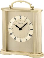 Bulova Clocks B1719 Arthur Brushed Gold 6.5”H x 5.5” W x 2.25” D - Image 3