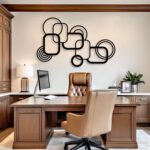 Geometric Metal Wall Art, Modern Luxury Style Metal Wall Art, Abstract Lines Dec... - Image 3