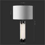 SAFAVIEH Couture Lighting Collection Chavez Alabaster/Black 28-inch Bedroom Livi... - Image 4