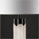 SAFAVIEH Couture Lighting Collection Chavez Alabaster/Black 28-inch Bedroom Livi... - Image 5