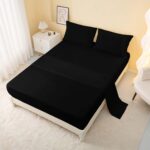 Nttopship Geometric Blue Black Queen Comforter Set,Light Honeycomb Bedding Set 7... - Image 5
