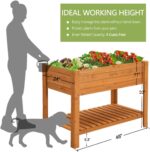 Raised Garden Bed 48"x24"x33" Large Wood Planter Box with Legs Outdoor Wooden El... - Image 4