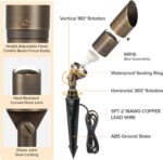 LUTEC Solid Brass Low Voltage Landscape Lighting, 12V Heavy Duty Waterproof Land... - Image 4