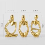 BrownLove 3pcs Golden Decor Thinker Statue Abstract Art Sculpture，Resin Collecti... - Image 3