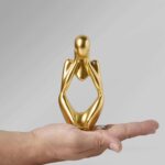 BrownLove 3pcs Golden Decor Thinker Statue Abstract Art Sculpture，Resin Collecti... - Image 4