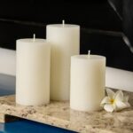 White Scented Pillar Candles Set of 3, 3x4, 3x5, 3x6 White Candles, Gardenia Pil... - Image 4