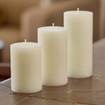 White Scented Pillar Candles Set of 3, 3x4, 3x5, 3x6 White Candles, Gardenia Pil... - Image 5