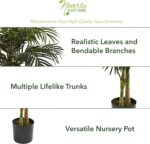 Nearly Natural 6.5ft Artificial Golden Cane Palm Tree, Lifelike Silk Indoor Palm... - Image 5