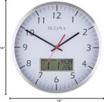 Bulova Manager Wall Clock C4810 | 14" Brushed Aluminum Industrial Frame with Dig... - Image 5