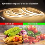 IP67 Waterproof Warm White Dimmable Dotless COB LED Strip Light with Remote & Ap... - Image 6