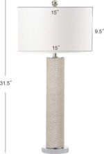 SAFAVIEH Lighting Collection – Set of 2 Ollie Modern Contemporary Cream Faux Sna... - Image 4