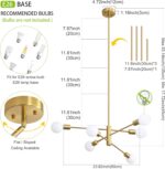 Sputnik Chandelier Modern Industrial E26 Gold Chandeliers Mid Century Ceiling Li... - Image 3