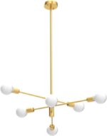 Sputnik Chandelier Modern Industrial E26 Gold Chandeliers Mid Century Ceiling Li... - Image 5