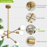 Sputnik Chandelier Modern Industrial E26 Gold Chandeliers Mid Century Ceiling Li... - Image 7