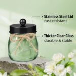 SheeChung Green Glass Qtip Holder Dispenser, Mason Jar Apothecary Jars with Lids... - Image 5