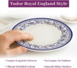 TUDOR ROYAL 12-Piece Round Porcelain Dinnerware Set, Service for 4 - Aster BLUE ... - Image 6