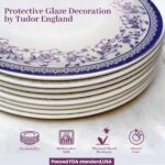 TUDOR ROYAL 12-Piece Round Porcelain Dinnerware Set, Service for 4 - Aster BLUE ... - Image 8