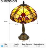 Luxury 12" Handmade Tiffany Style Table Lamp, Baroque Stained Glass Lamp for Bed... - Image 3