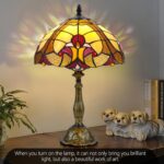 Luxury 12" Handmade Tiffany Style Table Lamp, Baroque Stained Glass Lamp for Bed... - Image 5