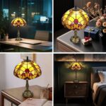 Luxury 12" Handmade Tiffany Style Table Lamp, Baroque Stained Glass Lamp for Bed... - Image 7