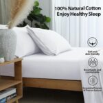 Queen Size Fitted Sheet Only White, 100% Egyptian Cotton 600 Thread Count, 16" D... - Image 3