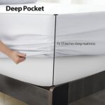Queen Size Fitted Sheet Only White, 100% Egyptian Cotton 600 Thread Count, 16" D... - Image 5