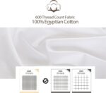 Queen Size Fitted Sheet Only White, 100% Egyptian Cotton 600 Thread Count, 16" D... - Image 7