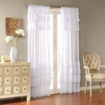 Madison Park White Cotton Ruffle Window Panel, Solid Anna Voile Single Window Cu... - Image 3