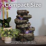 Sunnydaze Tabletop Water Fountain - 15-Inch 6-Tier Relaxing Indoor Desktop Water... - Image 5