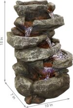 Sunnydaze Tabletop Water Fountain - 15-Inch 6-Tier Relaxing Indoor Desktop Water... - Image 7