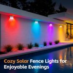 Solar Fence Lights Outdoor, Waterproof LED,RGB Color Mode 6 Solid Monochrome, So... - Image 6