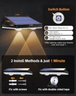 Solar Fence Lights Outdoor, Waterproof LED,RGB Color Mode 6 Solid Monochrome, So... - Image 8