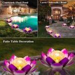 AIINY Solar Light Outdoor(2Pack), Art Crackle Globe Glass Lotus Decoration, Sola... - Image 6