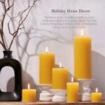 Natural Beeswax Candles Set of 6, Handmade Beeswax Pillar Candles Set, 6 Sizes, ... - Image 3
