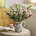 Vintage Ceramic Vase - 8.2 Inch Hand-Painted Roses with Ice Crackle Glaze Finish... - Image 4