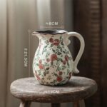 Vintage Ceramic Vase - 8.2 Inch Hand-Painted Roses with Ice Crackle Glaze Finish... - Image 6