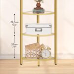 HOOBRO 5-Tier Corner Shelf Stand, Gold Corner Bookshelf, Tempered Glass Shelves,... - Image 10