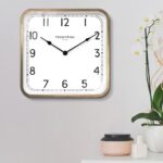 Presentime & Co. 16" Anton Vintage Square Clock, Silent No Ticking, Wall Art and... - Image 3