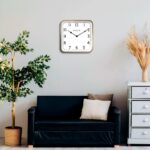 Presentime & Co. 16" Anton Vintage Square Clock, Silent No Ticking, Wall Art and... - Image 5